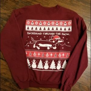 Dachshund Through the Snow Christmas sweater